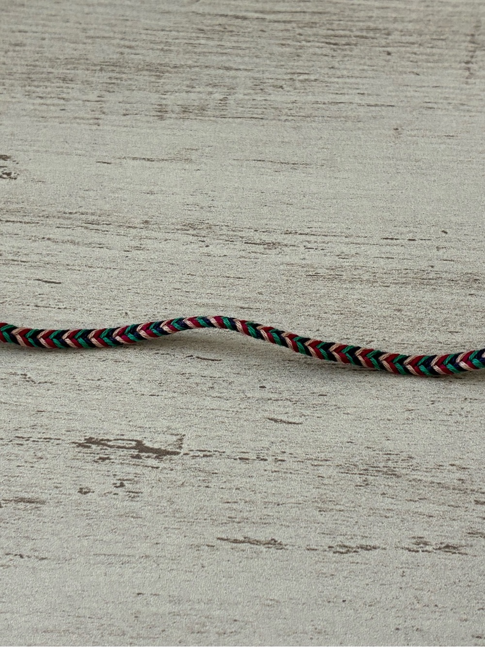 Braided Multicolor Friendship Bracelet - Green, Red, Black, Pink